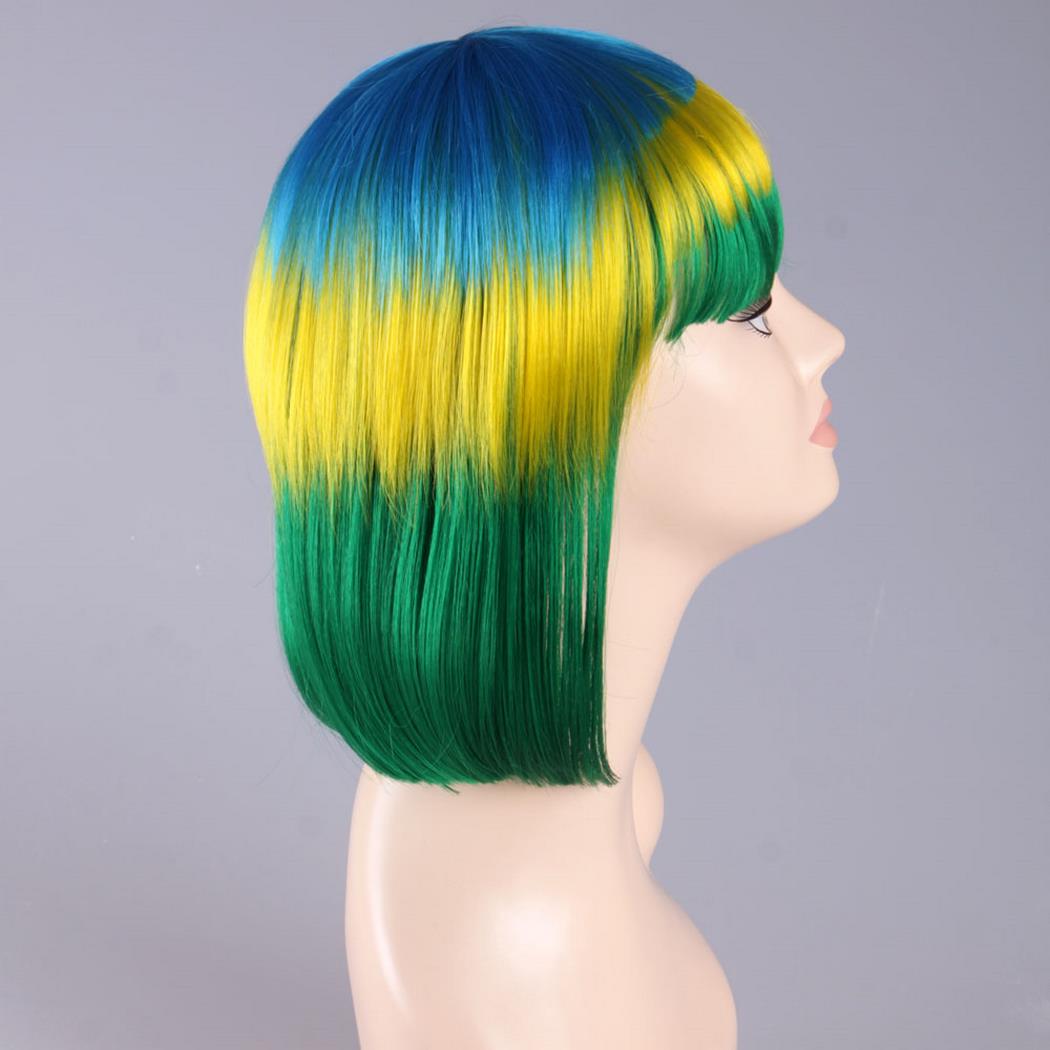 flagwigs, football wigs, fan wigs, afro wigs, mullet wigs, bob wigs, euro wigs,  premier league wigs,Brazil Bob Wig 