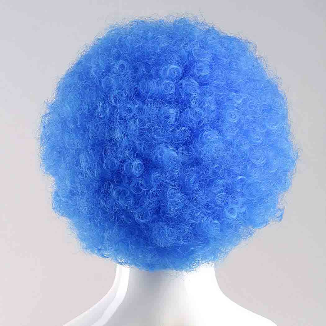 flagwigs, football wigs, fan wigs, afro wigs, mullet wigs, bob wigs, euro wigs,  premier league wigs,Blue Afro Wig