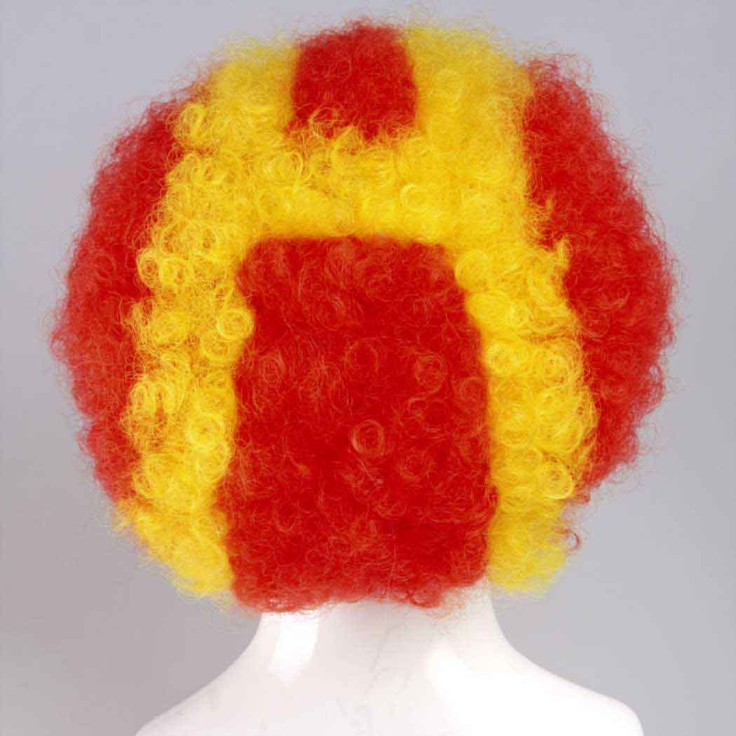 flagwigs, football wigs, fan wigs, afro wigs, mullet wigs, bob wigs, euro wigs,  premier league wigs,Arsenal Afro Wig