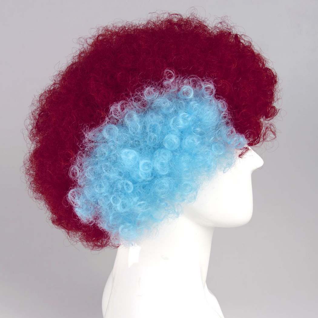 flagwigs, football wigs, fan wigs, afro wigs, mullet wigs, bob wigs, euro wigs,  premier league wigs,Burnley Afro Wig
