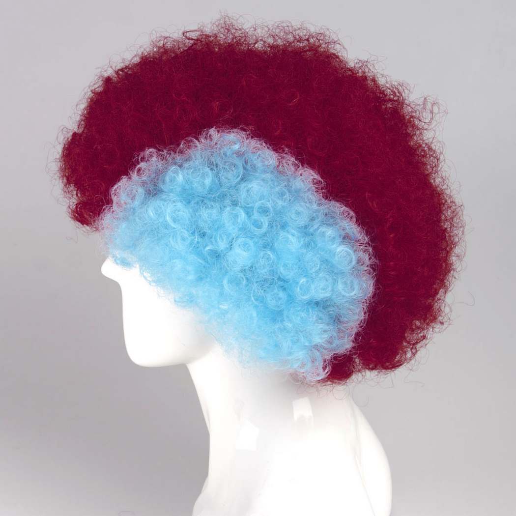 flagwigs, football wigs, fan wigs, afro wigs, mullet wigs, bob wigs, euro wigs,  premier league wigs,Burnley Afro Wig