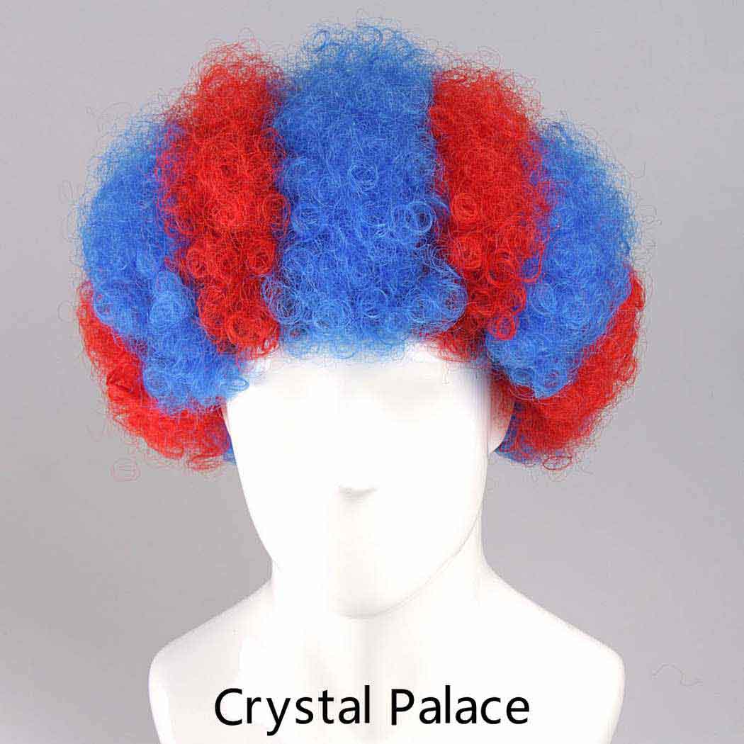 flagwigs, football wigs, fan wigs, afro wigs, mullet wigs, bob wigs, euro wigs,  premier league wigs,Crystal Palace Afro Wig