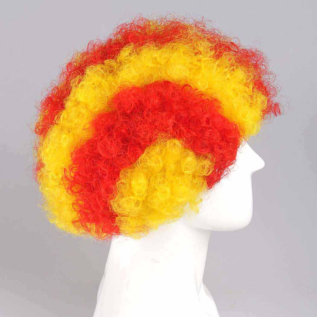 flagwigs, football wigs, fan wigs, afro wigs, mullet wigs, bob wigs, euro wigs,  premier league wigs,Spain BARCELONA Catalonian flag Wig Afro