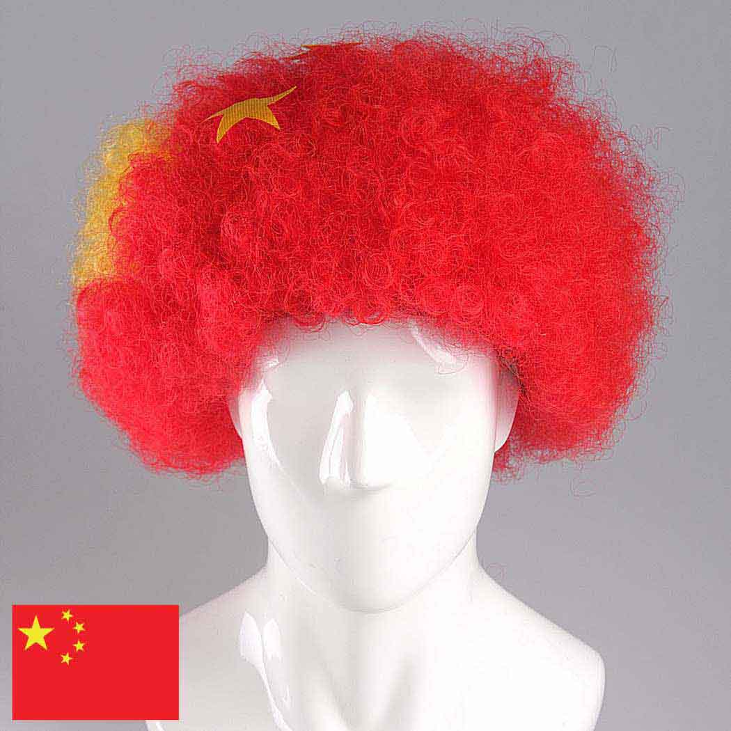 flagwigs, football wigs, fan wigs, afro wigs, mullet wigs, bob wigs, euro wigs,  premier league wigs,China Afro Wig
