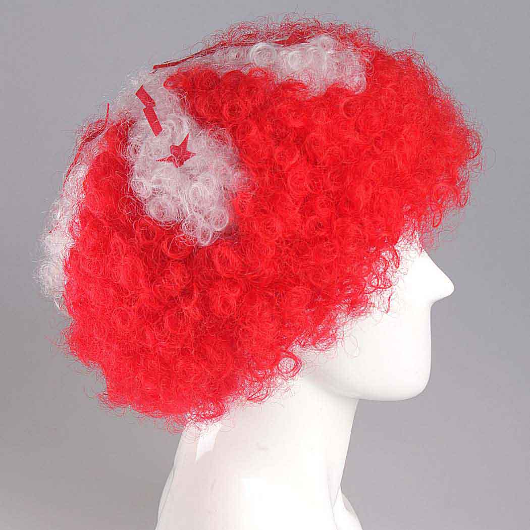 flagwigs, football wigs, fan wigs, afro wigs, mullet wigs, bob wigs, euro wigs,  premier league wigs,Hong Kong Afro Wig