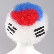 flagwigs, football wigs, fan wigs, afro wigs, mullet wigs, bob wigs, euro wigs,  premier league wigs,South Korea Afro Wig