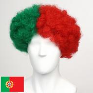 flagwigs, football wigs, fan wigs, afro wigs, mullet wigs, bob wigs, euro wigs,  premier league wigs,Portugal Afro Wig 